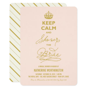 Funny Bridal Shower Invitations Zazzle Keep Calm And Shower The Bride Funny Bridal Invitation