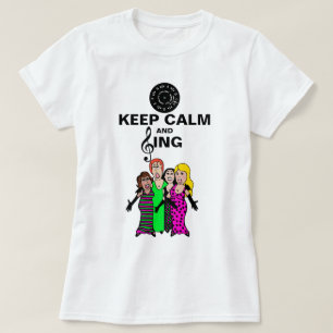 Keep Calm and Sing Barbershop Cartoon Ladies T-Shirt