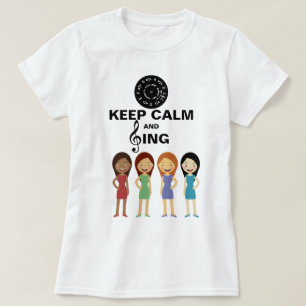 Keep Calm and Sing Barbershop Modern Young Women T-Shirt