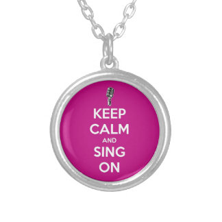Keep Calm and Sing on! Silver Plated Necklace