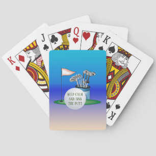 Keep Calm And Sink The Putt. Poker Cards