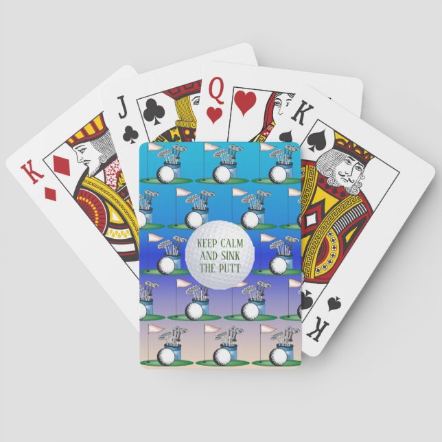 Keep Calm And Sink The Putt. Poker Cards (Back)