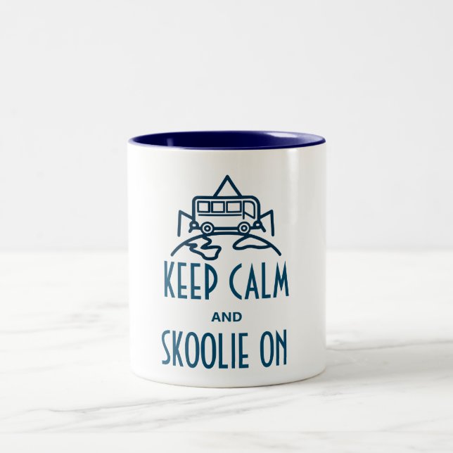 Keep Calm and Skoolie Two-Tone Coffee Mug (Center)