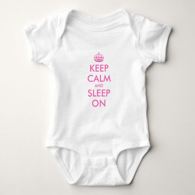 Keep calm and sleep on baby clothes bodysuit (Front)