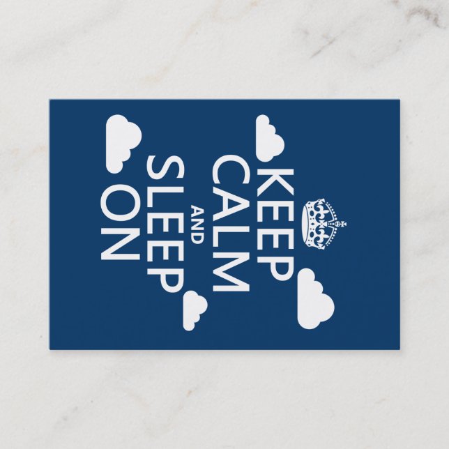 Keep Calm and Sleep On (customize color) Business Card (Front)