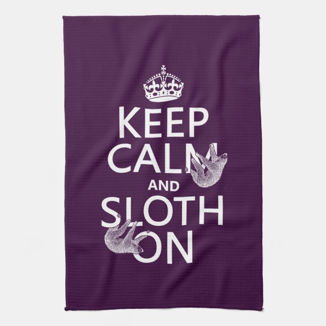 Keep Calm and Sloth On Towel (Vertical)