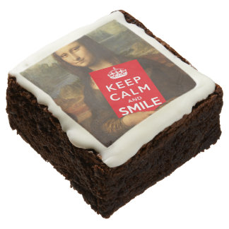 Keep Calm And Smile Chocolate Brownie