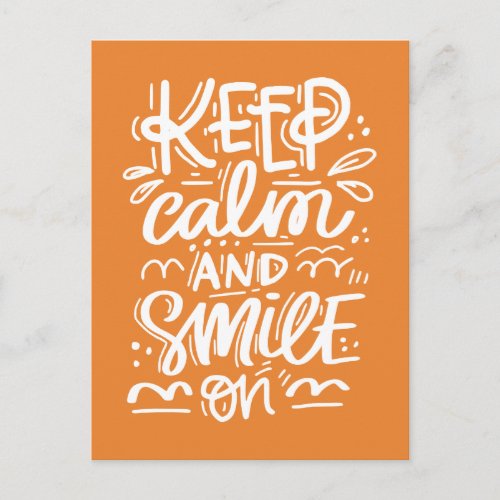 Keep Calm And Smile On Postcard