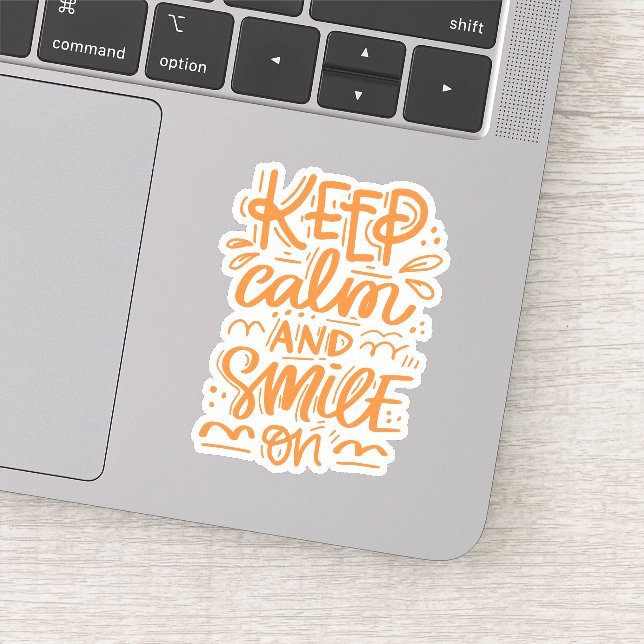 Keep Calm And Smile On Sticker (Detail)