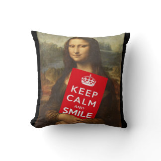 Keep Calm And Smile Throw Pillow