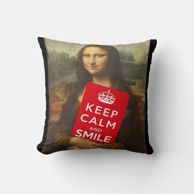 Keep Calm And Smile Throw Pillow (Front)