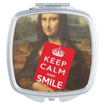 Keep Calm And Smile Vanity Mirror by Emangl3D at Zazzle