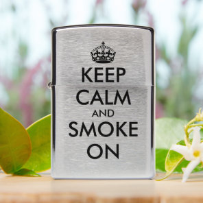 Keep calm and smoke on funny Zippo Lighter