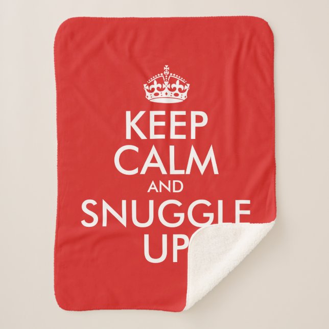 Keep Calm And Snuggle Up Personalized Sherpa Blanket (Front)