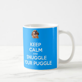 Keep Calm and Snuggle Your Puggle MUG - Blue