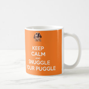 Keep Calm and Snuggle Your Puggle MUG - Orange