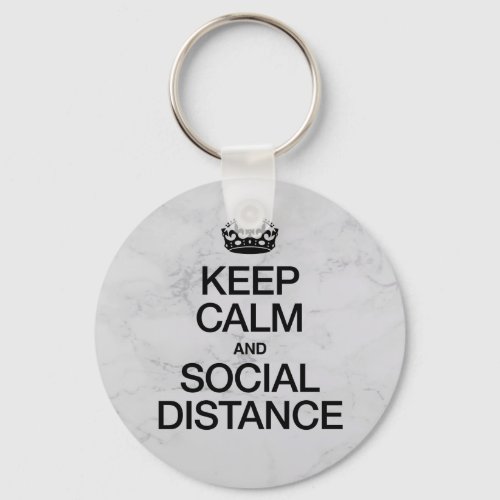 Keep Calm and Social Distance Keychain