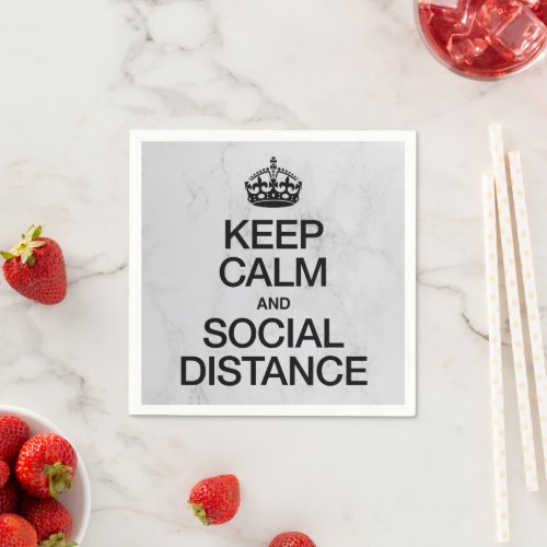 Keep Calm and Social Distance Napkins