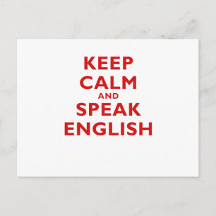 Keep Calm and Speak English Postcard