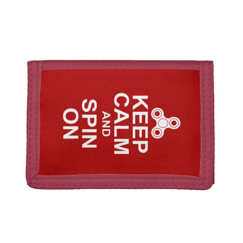 Keep Calm and Spin on Fidget Spinner Tri_fold Wallet