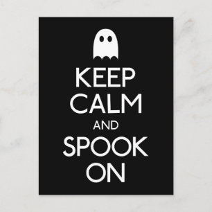 Keep calm and spook on postcard