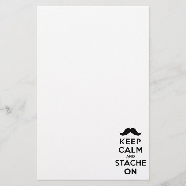 Keep Calm and Stache On Stationery (Front)
