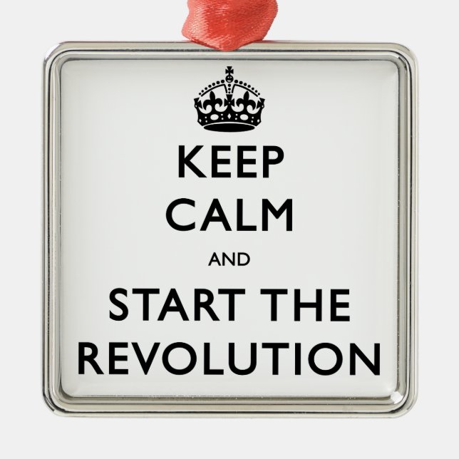 Keep Calm And Start The Revolution Metal Ornament (Front)