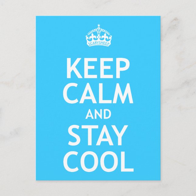 Keep Calm and Stay Cool Postcard (Front)