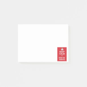 Keep calm and stay in horto post-it notes