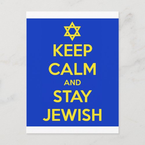 Keep Calm and Stay Jewish Postcard