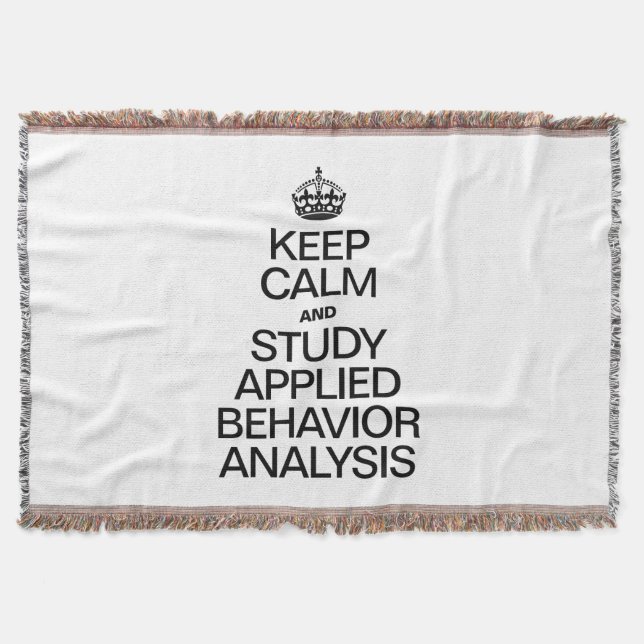 KEEP CALM AND STUDY APPLIED BEHAVIOR ANALYSIS THROW BLANKET (Front)