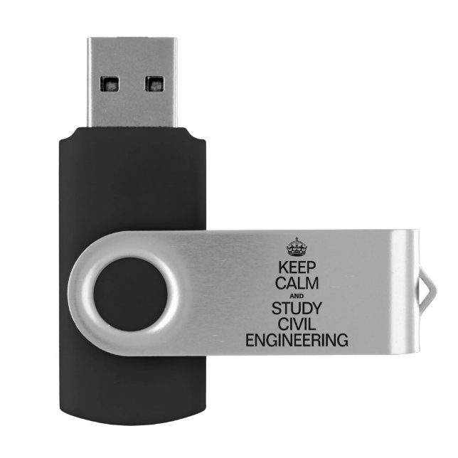 KEEP CALM AND STUDY CIVIL ENGINEERING USB FLASH DRIVE (Opened)