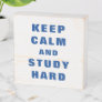 Keep Calm and Study Hard Blue Wooden Box Sign