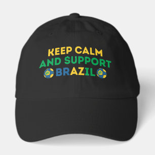 Keep Calm And Support Brazil Football Soccer Hat