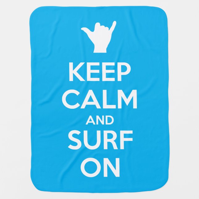 Keep Calm and Surf On Baby Blanket (Front)