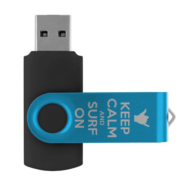 Keep Calm and Surf On Flash Drive (Opened)