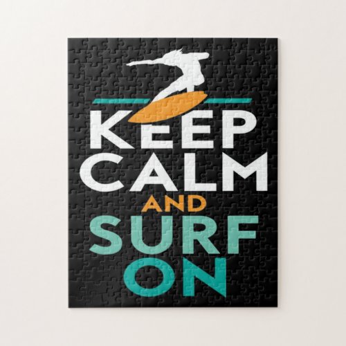 Keep Calm And Surf On Surfer Love Surfing Jigsaw Puzzle