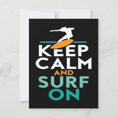 Keep Calm And Surf On Surfer Love Surfing Thank You Card