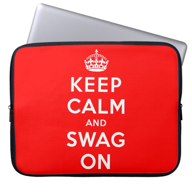 Keep Calm and Swag On Laptop Sleeve (Front)