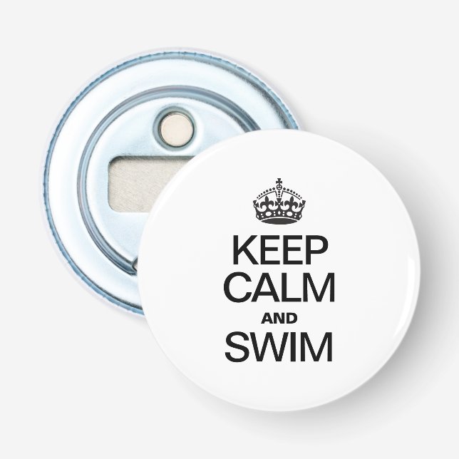 KEEP CALM AND SWIM BOTTLE OPENER (Front)