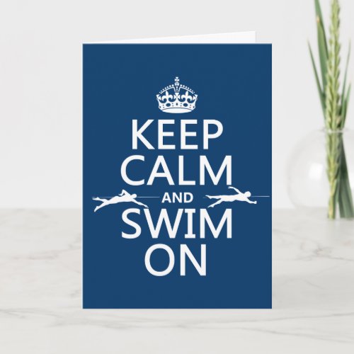 Keep Calm and Swim On Card