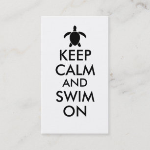 Keep Calm and Swim On Honu Sea Turtle Custom Business Card