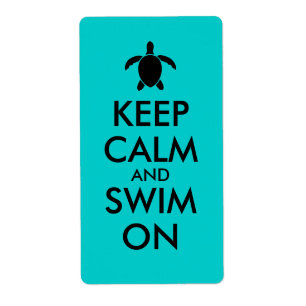 Keep Calm and Swim On Honu Sea Turtle Custom Label