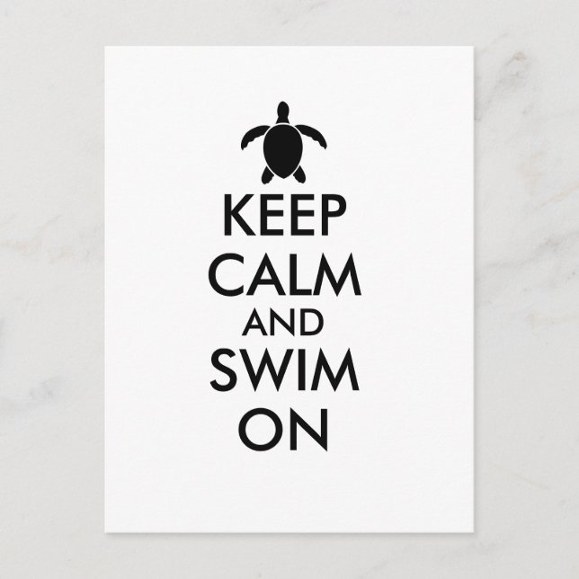 Keep Calm and Swim On Honu Sea Turtle Custom Postcard (Front)