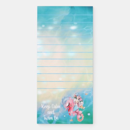 Keep Calm and Swim On Serenity Mermaid Magnetic Notepad