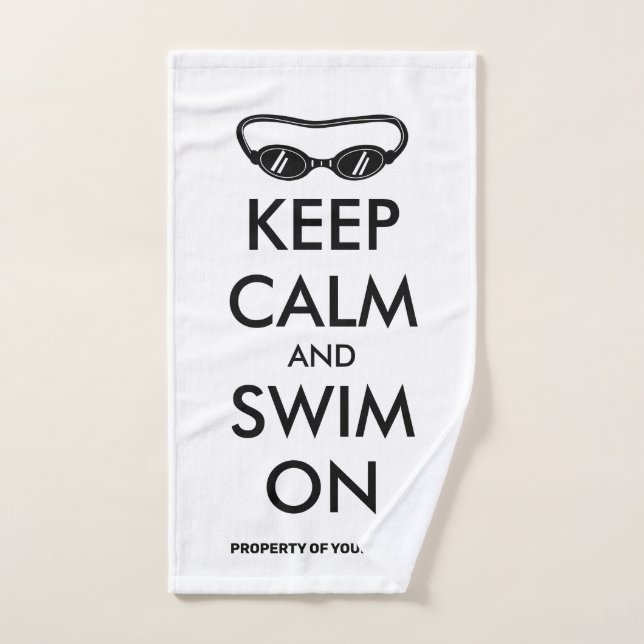 Keep calm and swim on sports hand towel gift (Hand Towel)