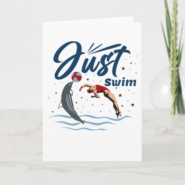 Keep Calm and Swim On - Swimmer Design Card (Front)