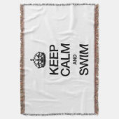 KEEP CALM AND SWIM THROW BLANKET (Front Vertical)