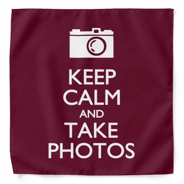 Keep Calm and Take Photos Bandana (Front)