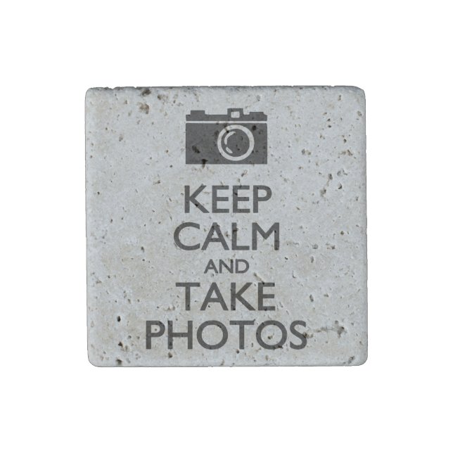 Keep Calm and Take Photos Stone Magnet (Front)